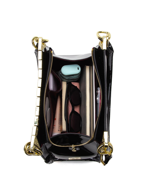 Serenade - SN84-7330 Mila Print Monica Patent Leather Handbag - Multi