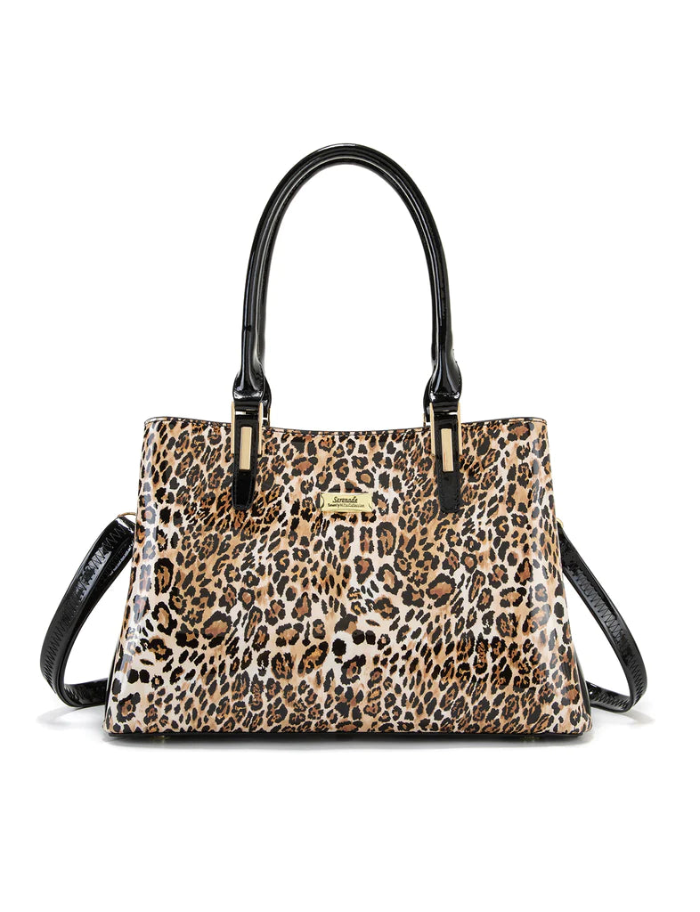 Serenade - SN88-0378 Wild Cat triple compartment Leather - Leopard