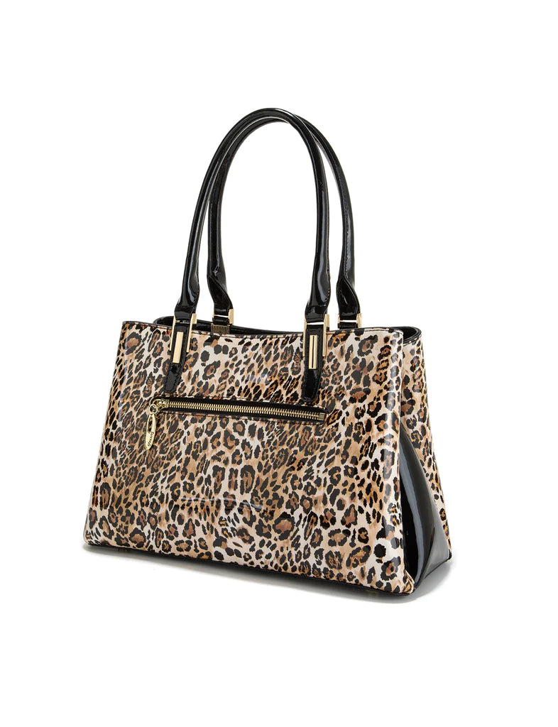 Serenade - SN88-0378 Wild Cat triple compartment Leather - Leopard