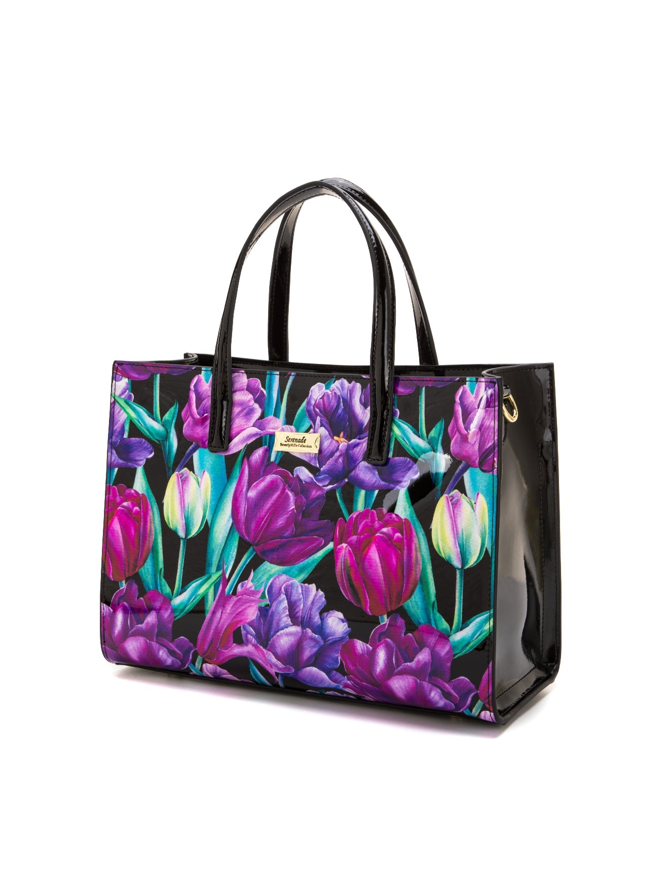 Serenade - SN92-0821 Tulip Grip Handle Leather bag - Floral