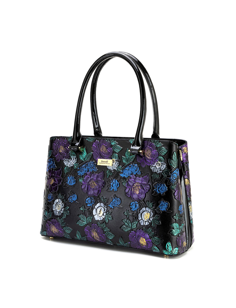 Serenade - Vincent SN98-0820 Hand Painted Leather bag - Floral