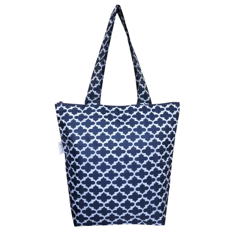 Sachi - Insulated Market Tote - Navy Print