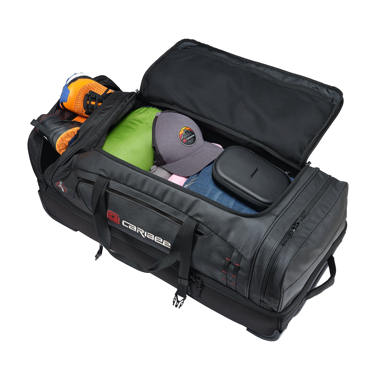 Caribee - 5733 75Lt V2 Scarecrow Duffle on wheels- Black