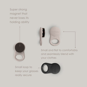 Klipsta - Spex Glasses Clips- Stone + Black (1 Each Colour)