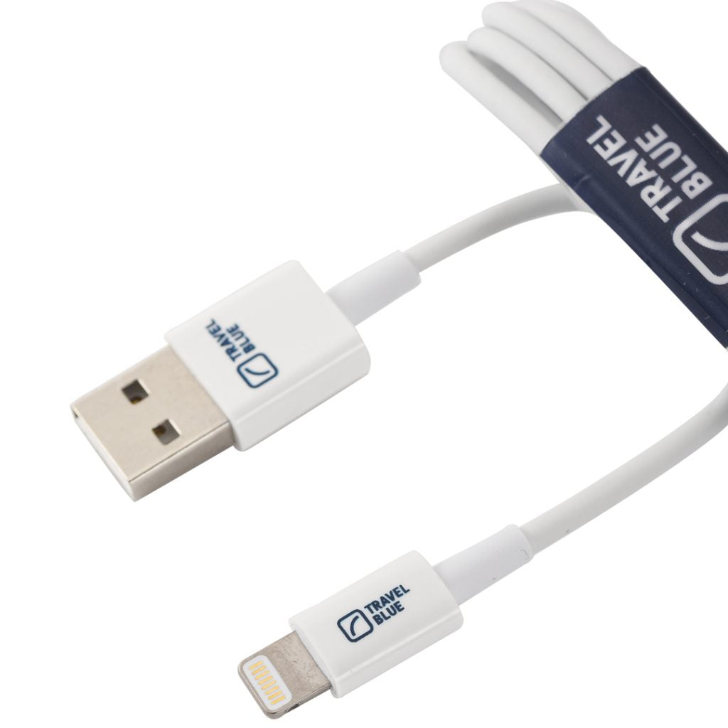 Travel Blue - USB-A to Lightning 1m Cable - White-2