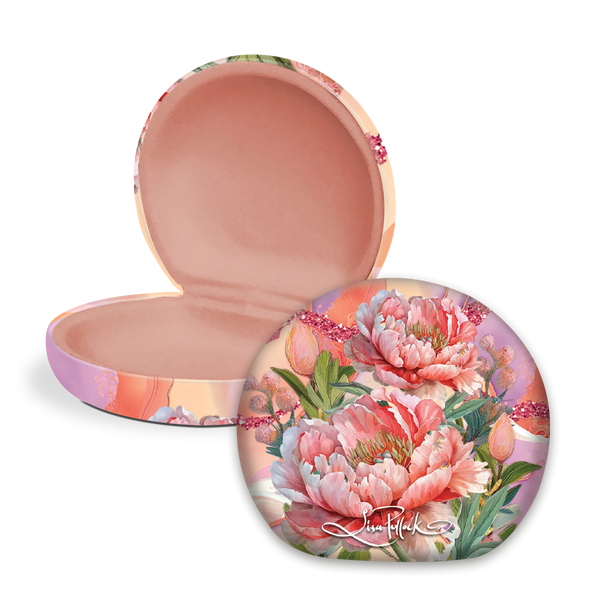 Lisa Pollock - TC55 Small Travel Accessory Case - Coral Peony