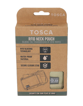Tosca - TCA012 RFID Neck Pouch - Natural - 0