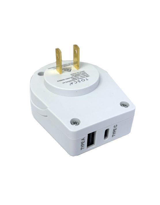 Tosca - TCA067 Japan A+C USB travel adaptor - White