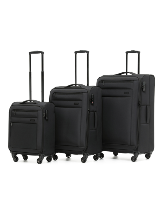 Tosca - SKY Runner SET of 3 Suitcases (L-M-S) - Black