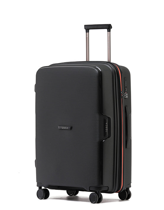 Tosca - TCA510 Bel-Air 25in Medium Spinner hard suitcase - Black/Orange