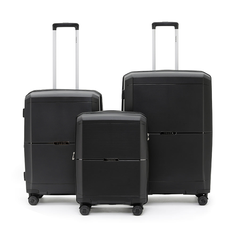 Tosca - Globetrotter Set of 3 Suitcases (L+M+S) - Black