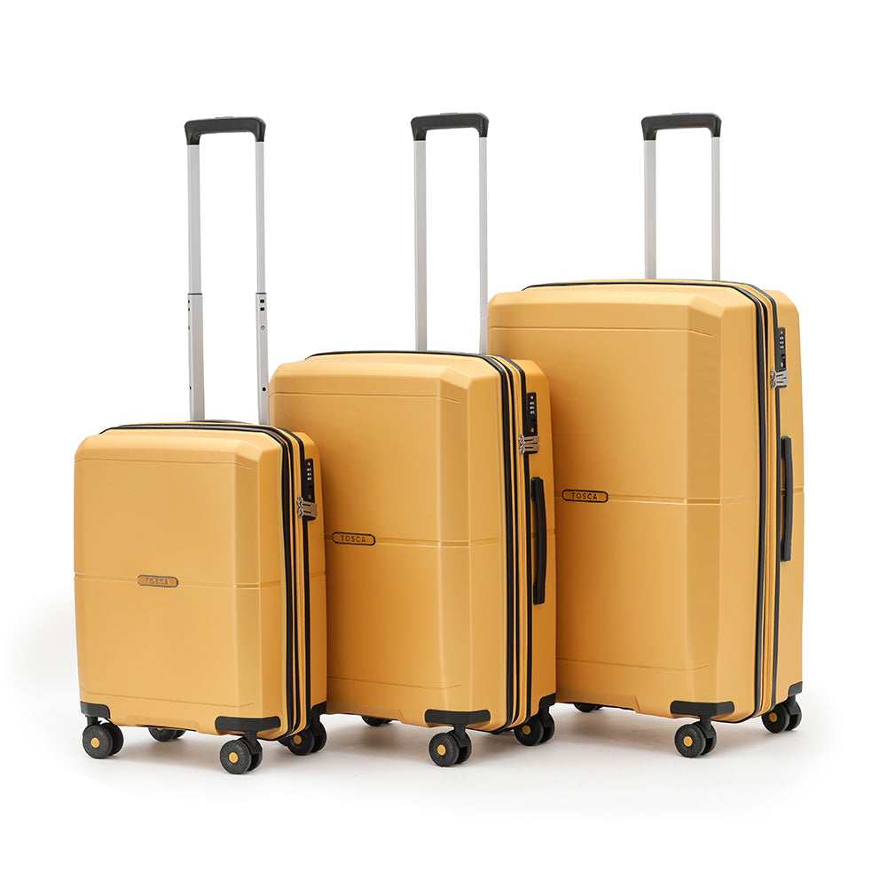 Tosca - Globetrotter Set of 3 Suitcases (L+M+S) - Golden Yellow - 0