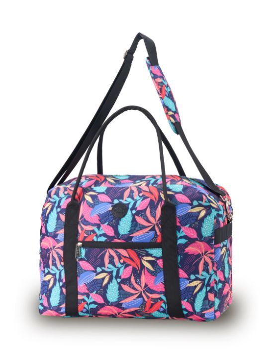 Tosca - TCA935-L Fashion Overnight Tote - Black/Tropical