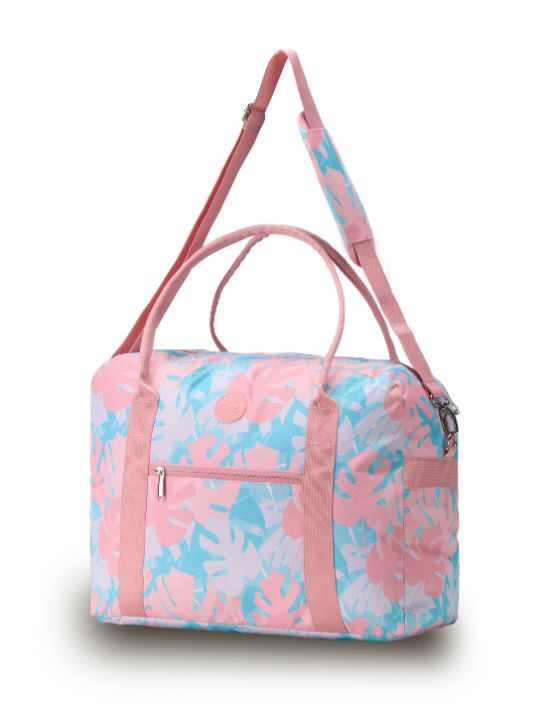 Tosca - TCA935-M Fashion Overnight Tote - Pink/Palm
