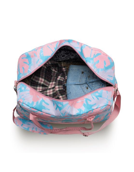 Tosca - TCA935-M Fashion Overnight Tote - Pink/Palm
