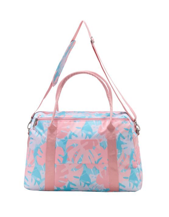 Tosca - TCA935-M Fashion Overnight Tote - Pink/Palm