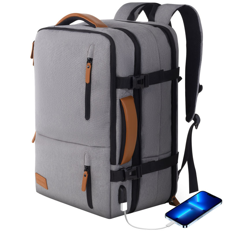 Travelite - TL230626 17.3in Laptop overnight backpack w USB port - Grey