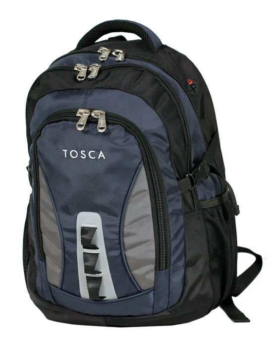 Tosca - TCA927 31lt Multi Compartment backpack - Blue-Grey