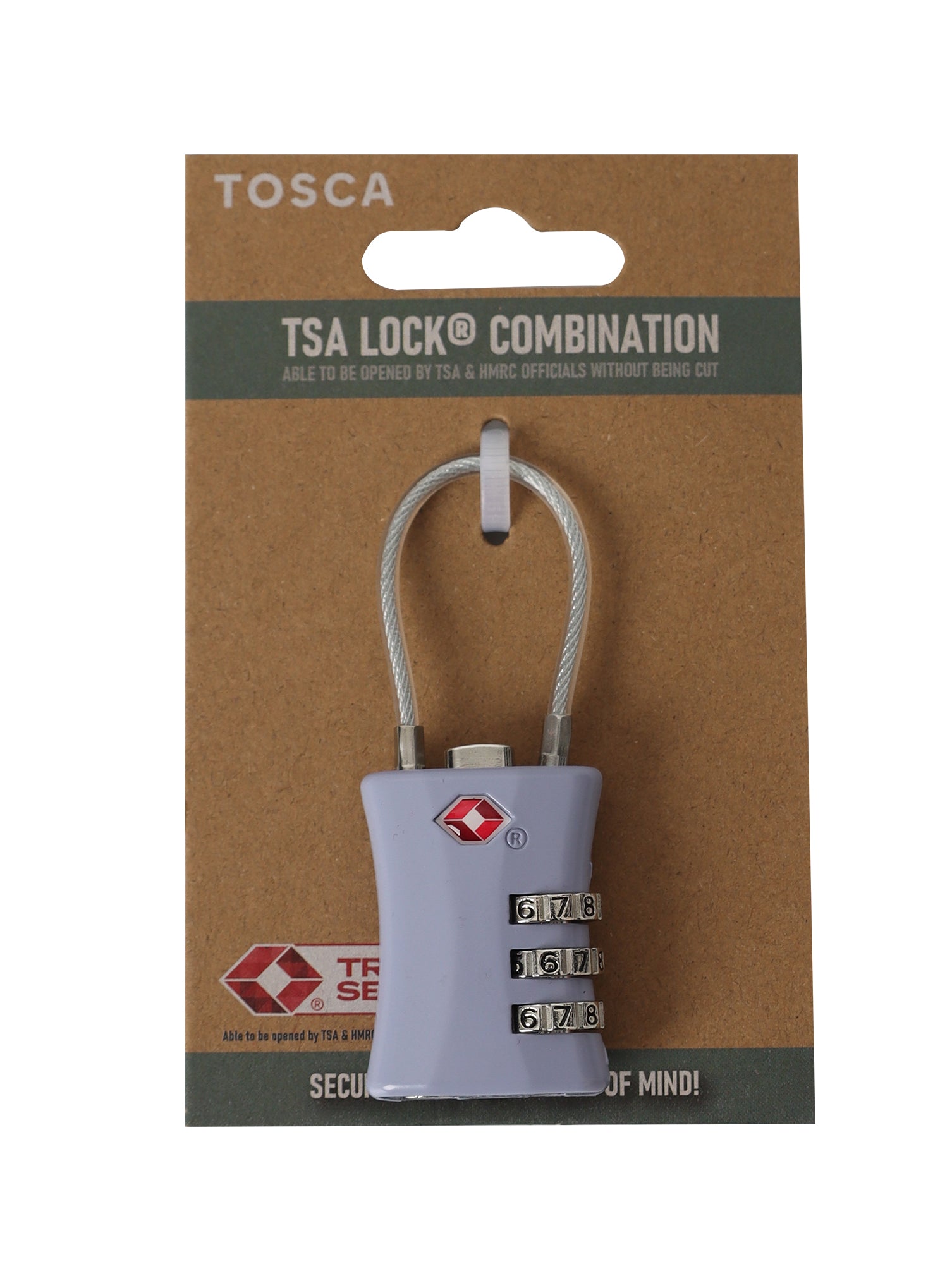 Tosca - TCA075 TSA Combo Cable Lock - Lavender