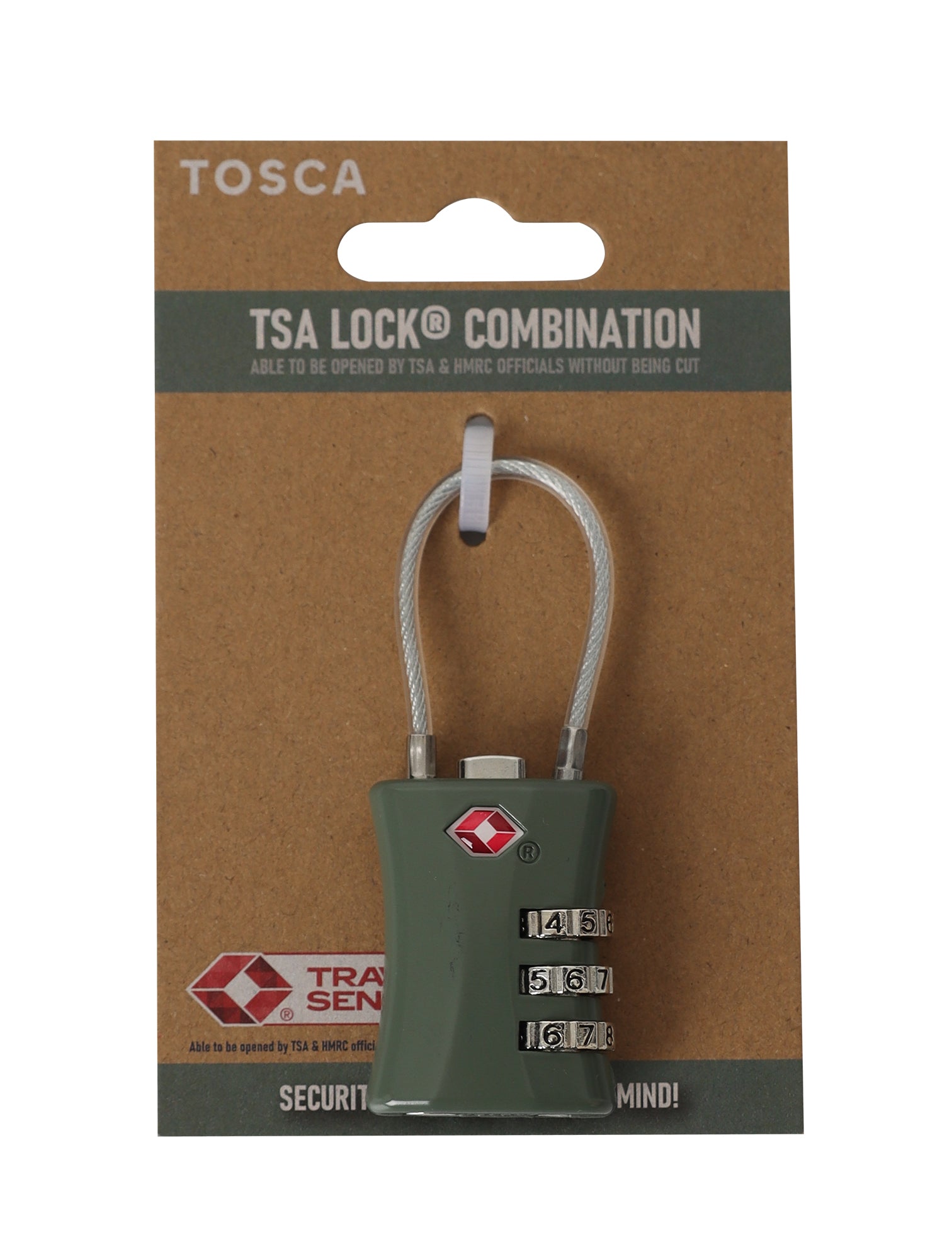 Tosca - TCA075 TSA Combo Cable Lock - Moss