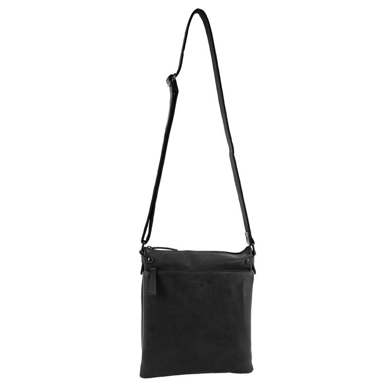 Milleni - NL4158 Leather Crossbody Bag - Black