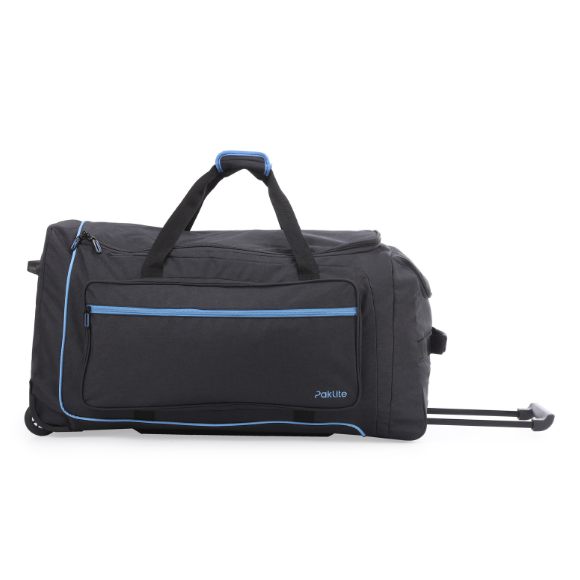 Paklite PA30 76cm 110Lt Duffle on Wheels Black Blue Bags To Go