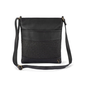 Verona - VCB-0010 Crossbody Leather Sidebag - Black