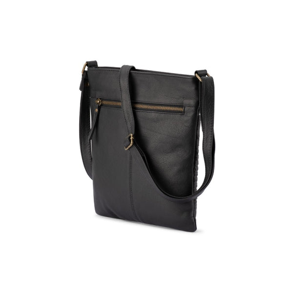 Verona - VCB-0010 Crossbody leather sidebag - Black - 0