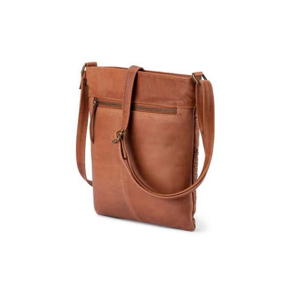 Verona - VCB-0010 Crossbody leather sidebag - Cognac