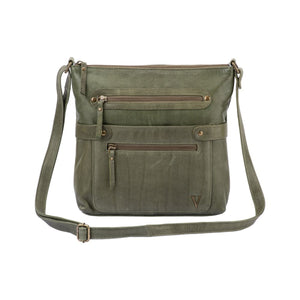 Franco Bonini - VCB-004 Leather Side Sling Bag - Moss Green