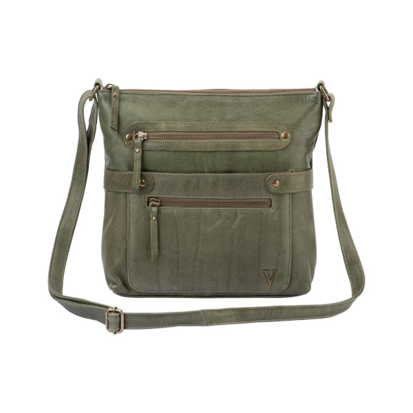 Franco Bonini - VCB-004 Leather Side Sling Bag - Moss Green
