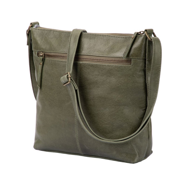 Franco Bonini - VCB-004 Leather Side Sling Bag - Moss Green