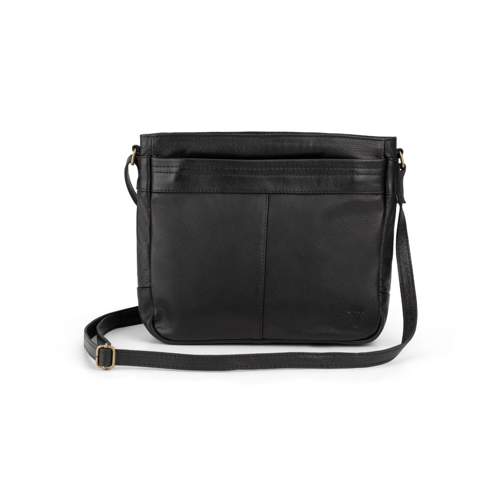 Verona - VCB-01 Square Leather shoulder bag - Black