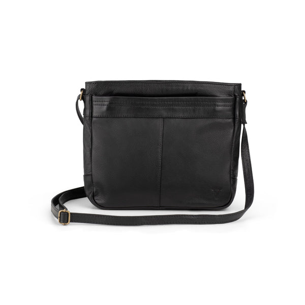 Verona - VCB-01 Square Leather Shoulder Bag - Black