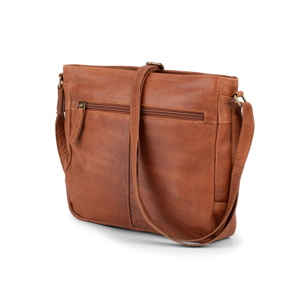 Verona - VCB-01 Square Leather shoulder bag - Cognac-2