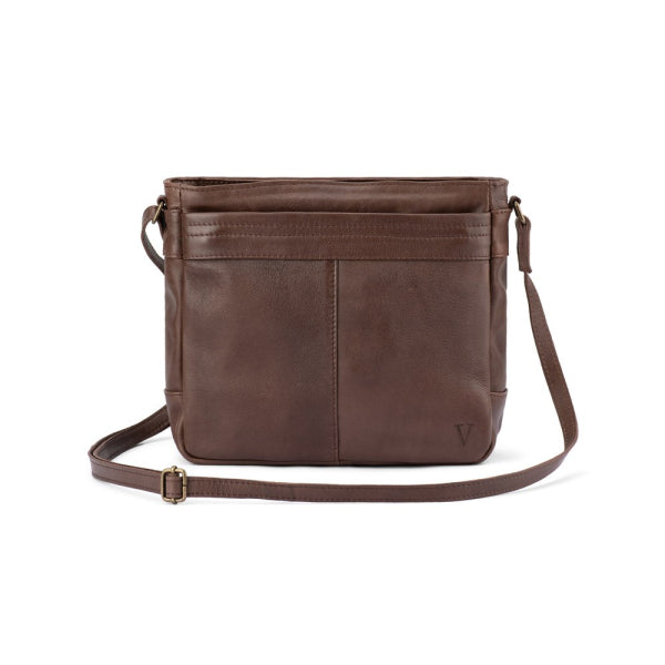 Verona - VCB-01 Square Leather Shoulder Bag - Mocca