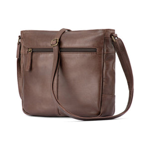 Verona - VCB-01 Square Leather Shoulder Bag - Mocca