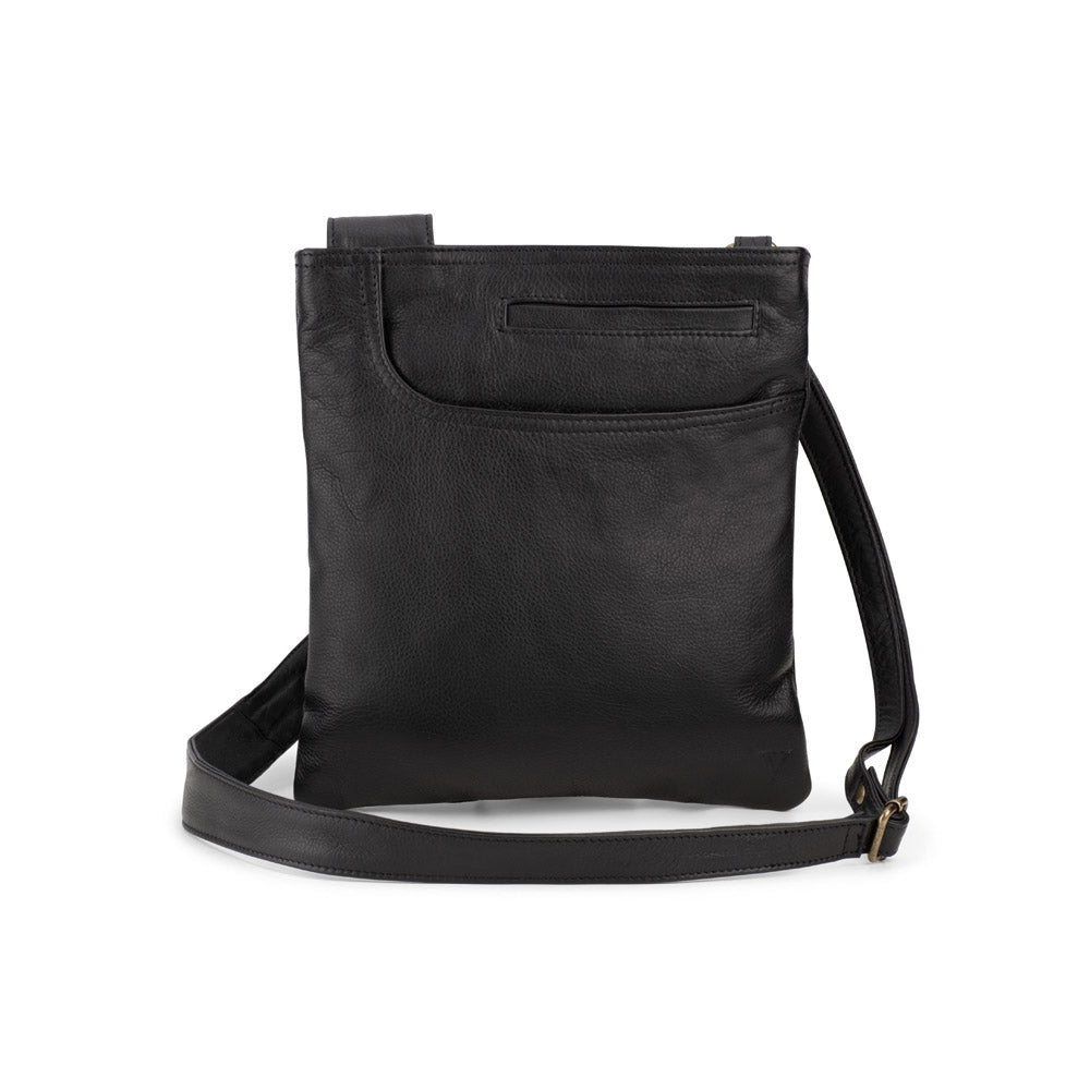 Verona - VCB-02 Square Leather sling sidebag - Black-1