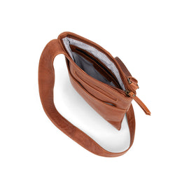 Verona - VCB-02 Square Leather sling sidebag - Cognac - 0