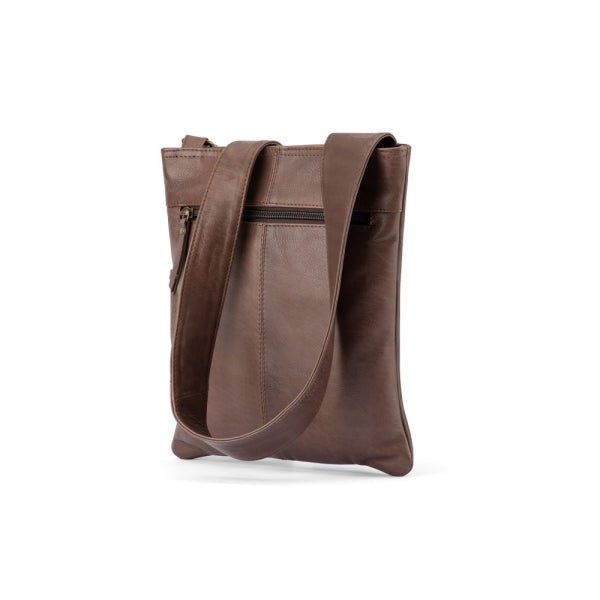 Verona - VCB-02 Square Leather sling sidebag - Mocca