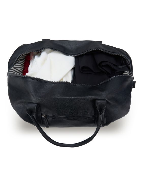 Tosca - VG012 Vegan Leather Duffle Bag - Black