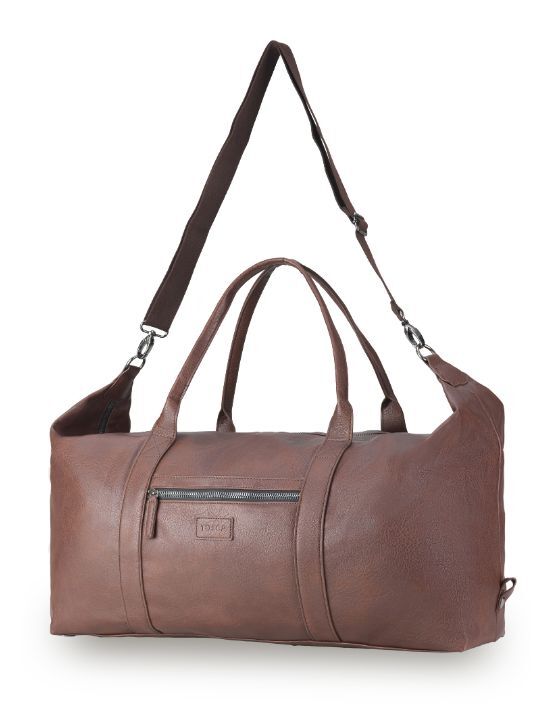 Tosca - VG012 Vegan Leather Duffle Bag - Chocolate