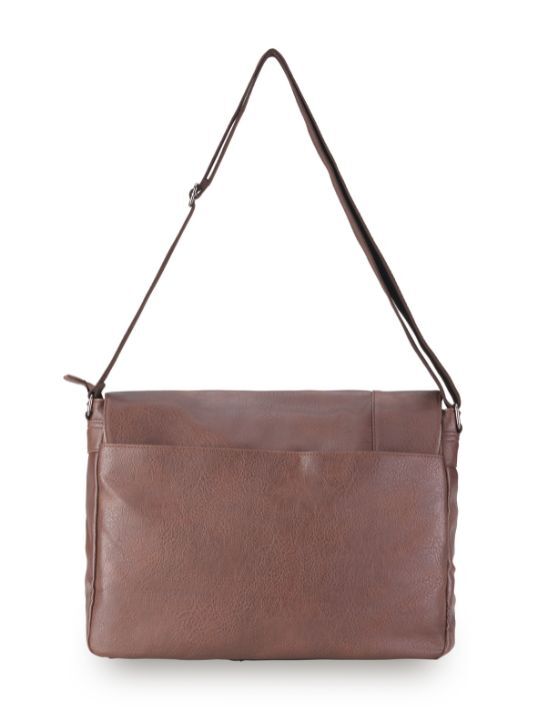 Tosca - VG013 Vegan Leather Satchel Messenger - Chocolate