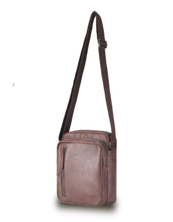 Tosca - VG015 Vegan Leather shoulder side bag - Chocolate