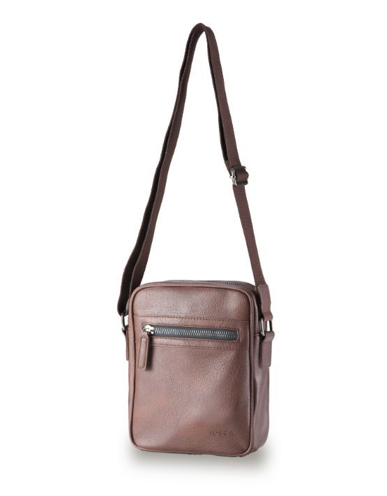 Tosca - VG016 Vegan Leather shoulder side bag - Chocolate