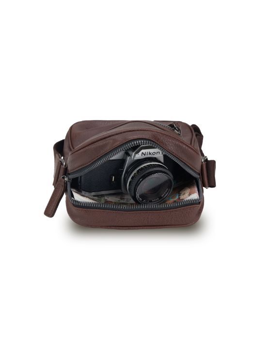 Tosca - VG016 Vegan Leather Shoulder Side Bag - Chocolate
