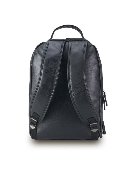 black faux leather backpack large Tosca - VG017 Vegan Leather Large Backpack