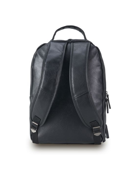 Tosca - VG017 Vegan Leather Large Backpack - Black - 0