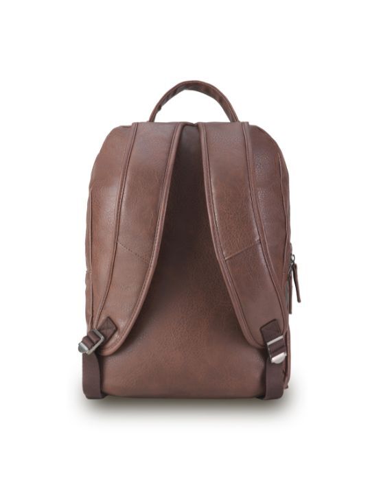 Tosca - VG017 Vegan Leather Large Backpack - Chocolate - 0