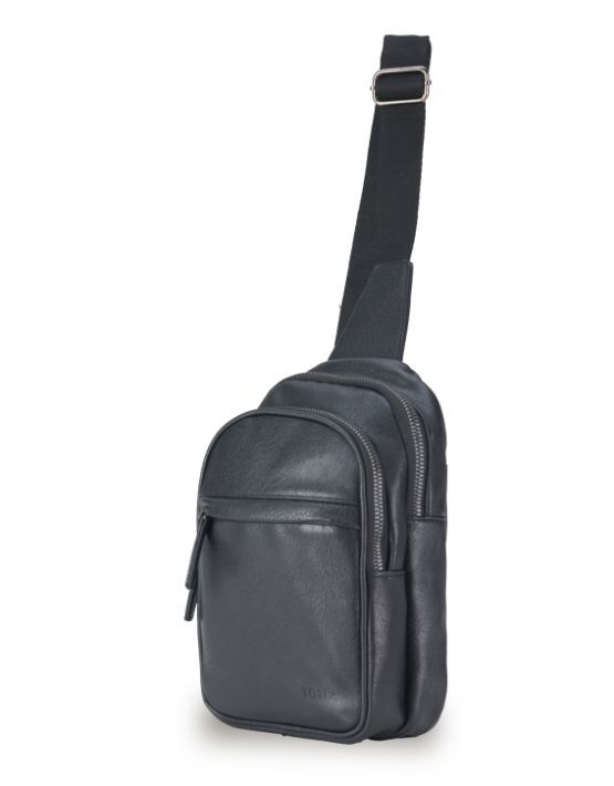 Tosca - VG019 Vegan Leather Sling backpack - Black - 0